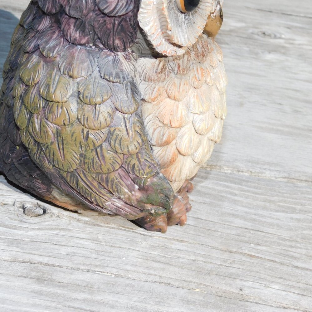 OWL 10 IN FIGURINE WOODSY RUSTIC DECOR * - Picture 8 of 10